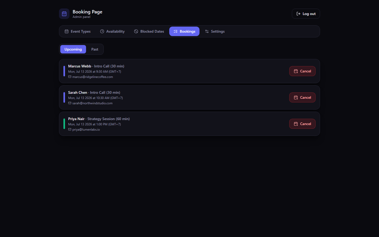 Bookslot screenshot