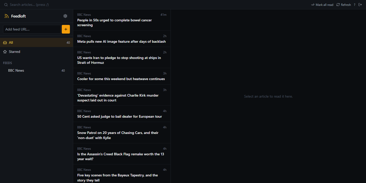 Feedloft screenshot