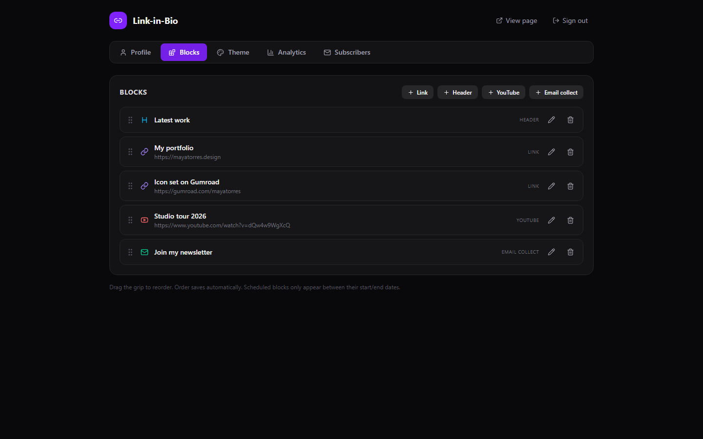 Linkleaf screenshot