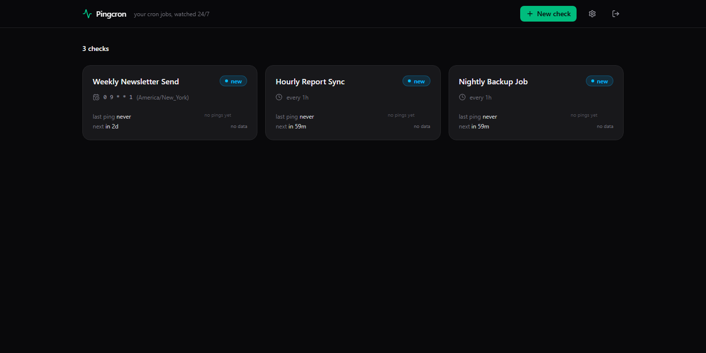 Pingcron screenshot